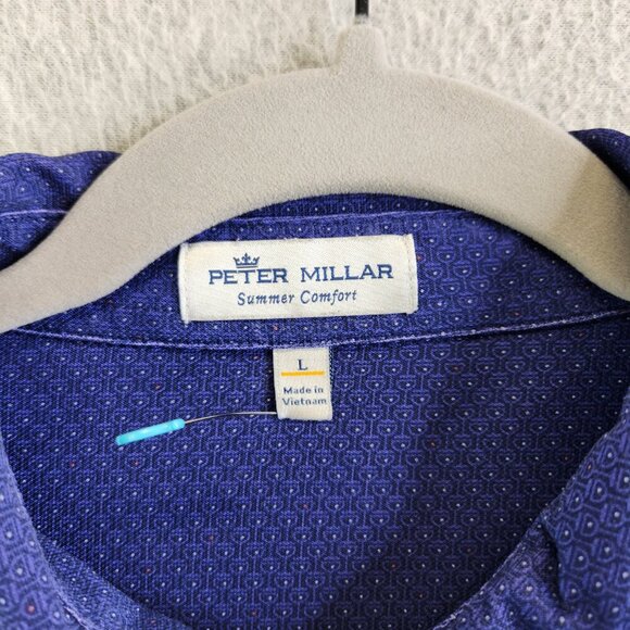 Peter Millar Shirt Mens L Martini Glasses Summer Comfort Golf Polo Performance - Picture 7 of 12